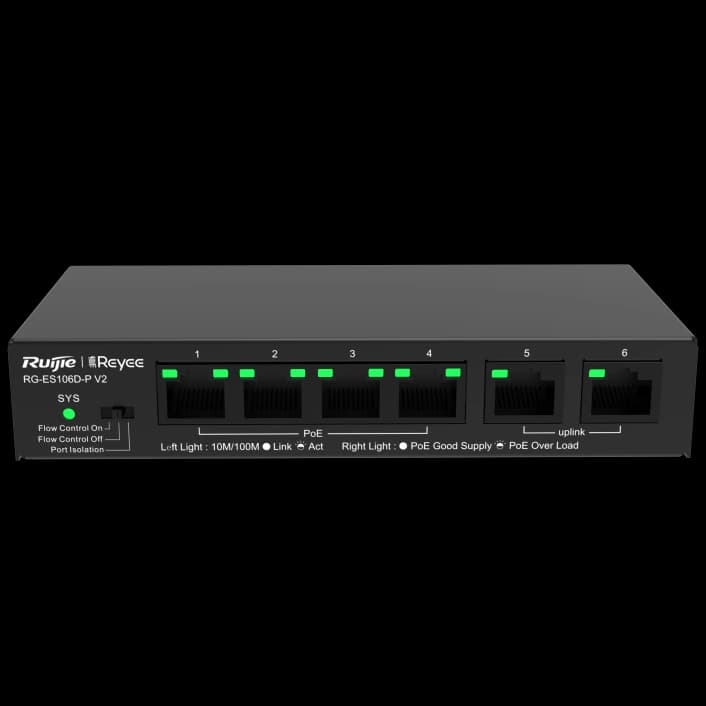 Комутатор Ruijie Reyee RG-ES106D-P V2